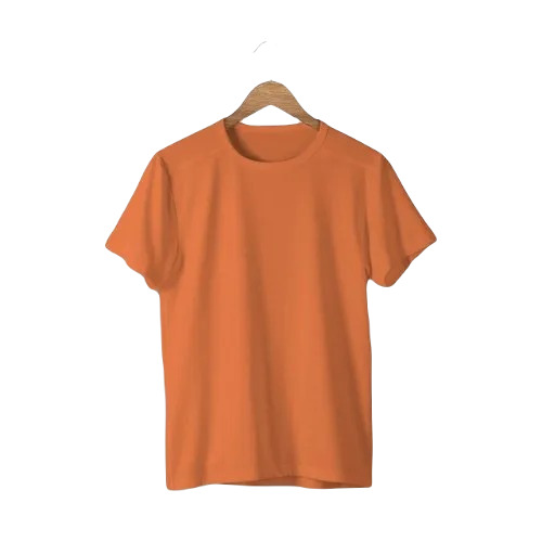 Men T-Shirt - Polyester Fabric, Regular Fit, Orange Color | Attractive Pattern, Short Sleeves, O-Neck Collar, Casual Wear for Adults