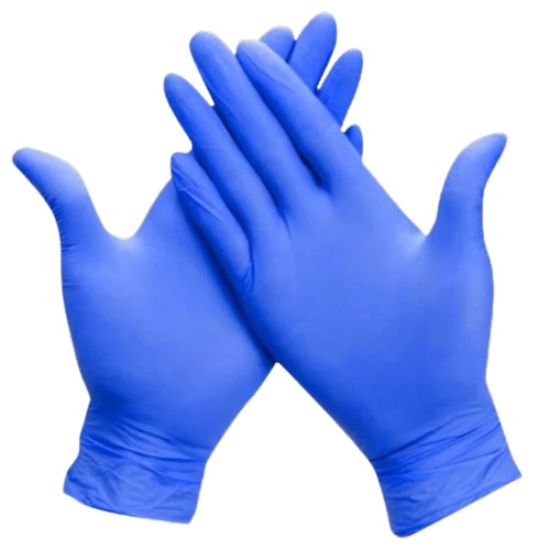 Nitrile Hand Gloves - Mid Forearm Length, Blue Color, Powdered Free | Safety Protection for Medical Use, Plain Pattern, Good Quality