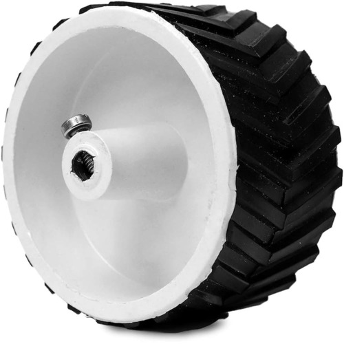 Plastic Wheel - Rubber, Round Shape, Black Color, Corrosion Resistant | Features: Black-Oxide Finish, Aluminum Material, Industrial Use