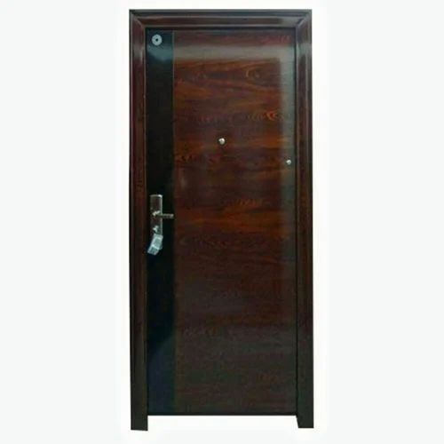 Security Steel Door - Premium Mild Steel, 2100x960x70 mm Size | Optimum Quality, Hinged Style, Brown Finish for Residential Use