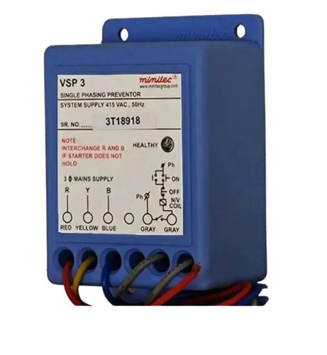 Single Phase Preventer - ABS Material, 2 Poles, 220V, 20 Amp, Blue Color | Ideal for Electrical Panels, 50 Hz Frequency