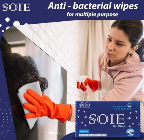 Wet Cleaning Tissue - Plain Design, Good Quality, White Color | Anti-Bacterial, Skin Friendly, New Condition