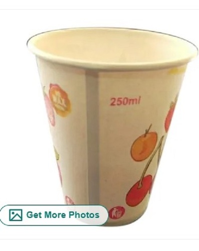 Paper Cup - 250 ml, White Lightweight Printed Design | Disposable Leak-Resistant, Quality Tested