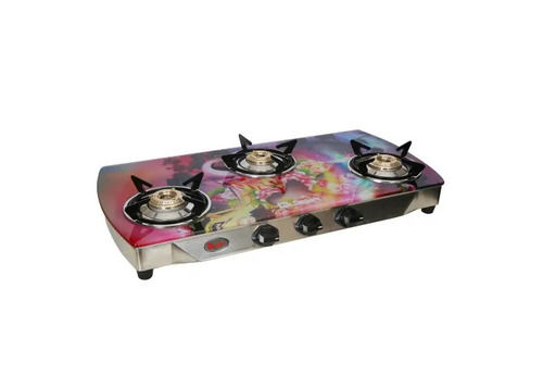 3 Burner Glass Top Kitchen Gas Stove