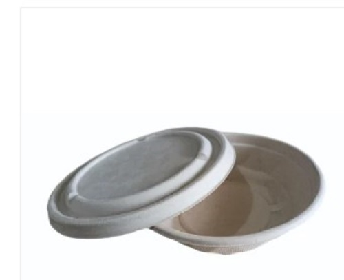 Bagasse Food Container With Lid - Biodegradable, Various Sizes Available, White Color | Event and Party Supply, Quality Tested, True Value of Money