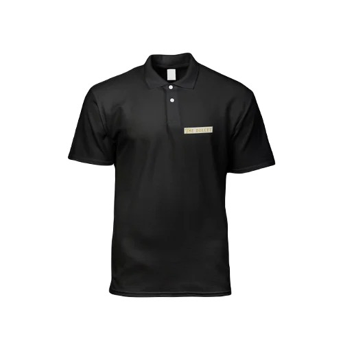 Men T-Shirt - Cotton, Regular Fit, Black | Short Sleeves, Polo Collar, Attractive Printed Pattern