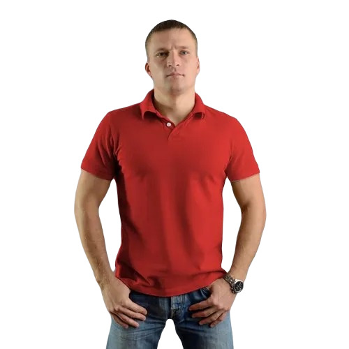 Men's Polo T-Shirt - Cotton Large Size Red Color | Short Sleeves Regular Fit Attractive Casual Pattern