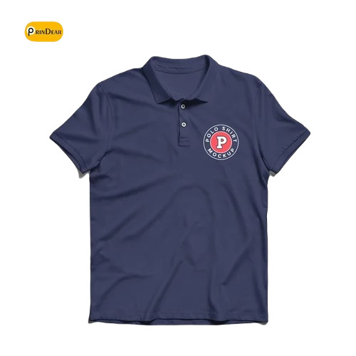 Men Printed Polo T-Shirt - Hosiery Fabric, Medium Size, Blue Color | Casual Wear, Attractive Pattern, Regular Fit, Short Sleeves