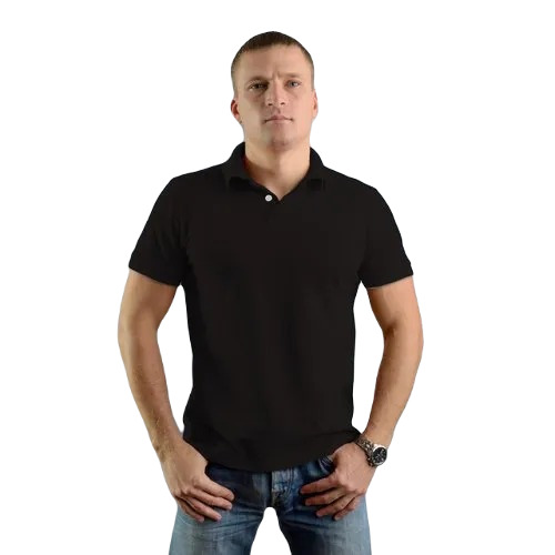 Men Promotional Polo T Shirts - Cotton Fabric Size [S M L XL] Color: Black | Regular Fit Short Sleeves Plain Pattern