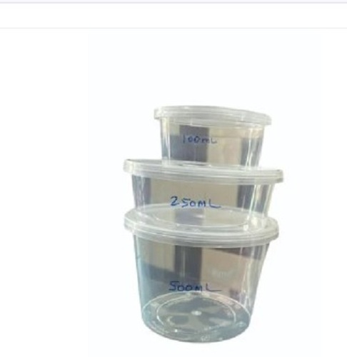 Plastic Container - Lightweight, Round, Transparent | New Quality Standard, Leak Resistant Material