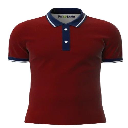Polo Collar Men's T-Shirt - Polyester Fabric, Regular Fit , Red Color, Short Sleeves, Available in Sizes S, M, L, XL