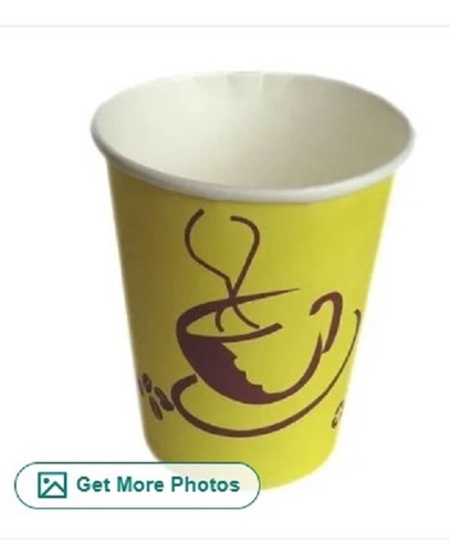 Printed Disposable Paper Glass - Made from Durable Paper, Various Sizes Available, Bright Yellow Color, Leak-Resistant and High-Quality Standards