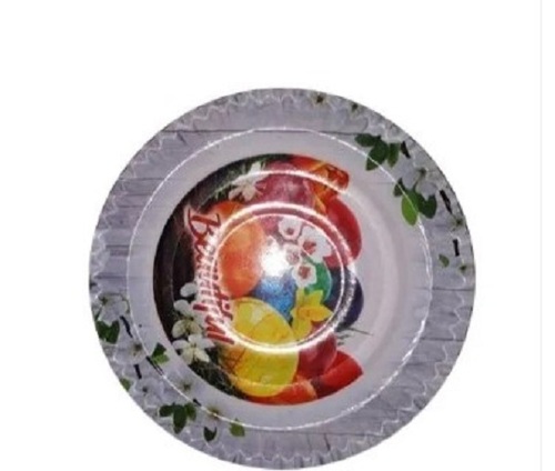 Printed Paper Plate - Disposable, Various Sizes, White Color | Lightweight, Accurate Dimensions, Value for Money, Quick Delivery