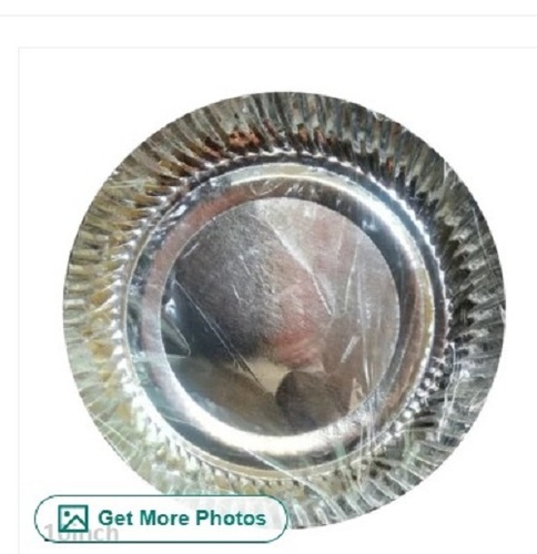 Silver Paper Plates - Round Shape, Lightweight and Disposable | Various Sizes, Plain Pattern for Serving Food Items