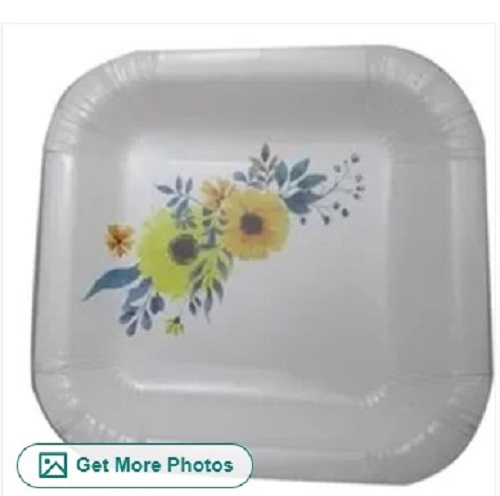 Square Printed Paper Plate - Lightweight Paper, Various Sizes Available | Fancy Appearance, Accurate Dimensions, Quality Tested for Food Service