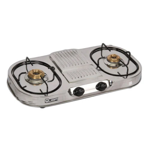 SS Oval 2 Burners LPG Gas Stove