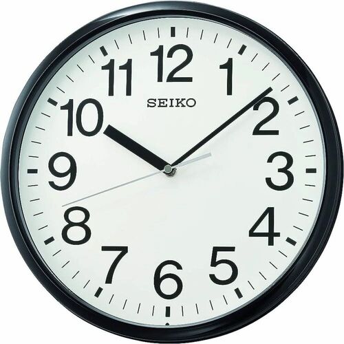 Wall Clock - Plastic, Standard Size, Round Shape, White & Black Color | Lightweight, Easy to Install, Crack & Scratch Resistant