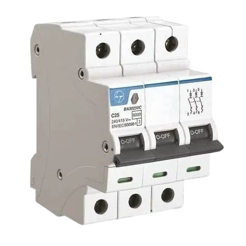 L&t Triple Pole Mcb - 32a Rated Current, 10ka Breaking Capacity | C Curve, 220-240v Voltage, Durable Performance