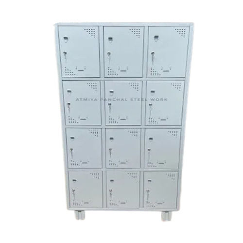 Atmiya 12 Lockers - Premium Mild Steel, 12 Door Industrial Locker in Gray | Customized Size, Pad Lock for Office/Industry Use