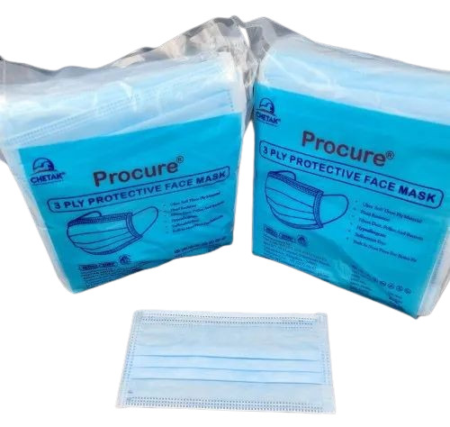 3 Ply Non-Woven Elastic Surgical Face Mask - New, Disposable, Blue | Suitable for All Ages, Easy to Wear, Anti-Pollution Use