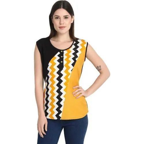 Black And Yellow Ladies Top