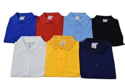 Collar T Shirt - Cotton, Light Weight and Breathable, 100% Purity, Short Sleeves, Adult Sizes S, M, L, XL, All Colors Available