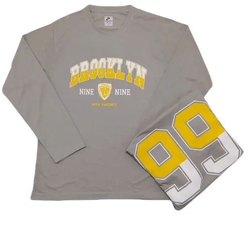 Cotton T Shirt - Light Weight, Breathable Material | Long Sleeve, O-Neck, Printed Design for Adult Males in Grey