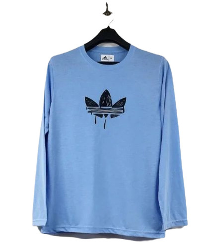 Full Sleeve T Shirt - Cotton Lycra, Size S, M, L, XL, Sky Blue | Light Weight, Breathable, 100% Washable, Long Sleeves, Printed Pattern