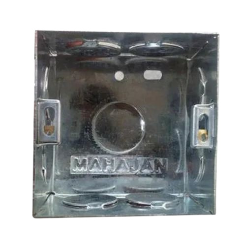 Galvanized Iron Electrical Box - 3X3 Inch Silver Color 2mm Thickness | Chrome Plated Surface Finish Concealed Mounting Bottom Cable Entry