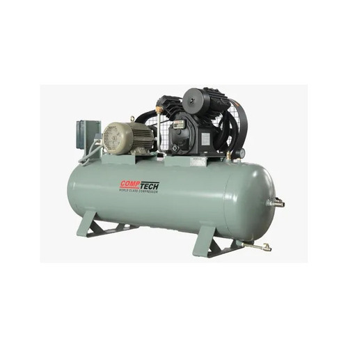 Comptech Industrial Piston Air Compressor - 5 HP, 225 Litre Capacity, 12.3 kg/cmÂ² Pressure | Lubricated, Air Cooling, Electric Screw Compressor, Red-Black-Gray Color