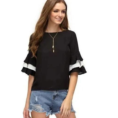 Ladies Black Casual Top