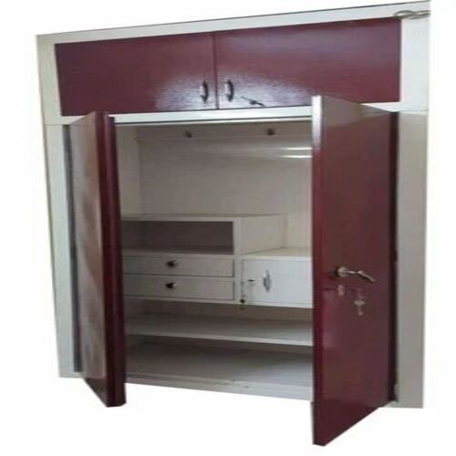 Maroon Stainless Steel Almirah