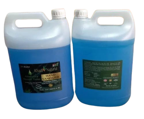 Natural Hand Sanitizer 5 Litre - Ethanol 70-80% Alcohol Content, Flip Top Bottle | Suitable for All Ages, Kills Germs