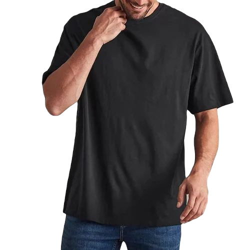 Oversize Plain T Shirts - Cotton, Size L/m/s/xl, Color Black | Light Weight, Breathable, O-neck, Mega Sleeves, Very Good Quality, Washable