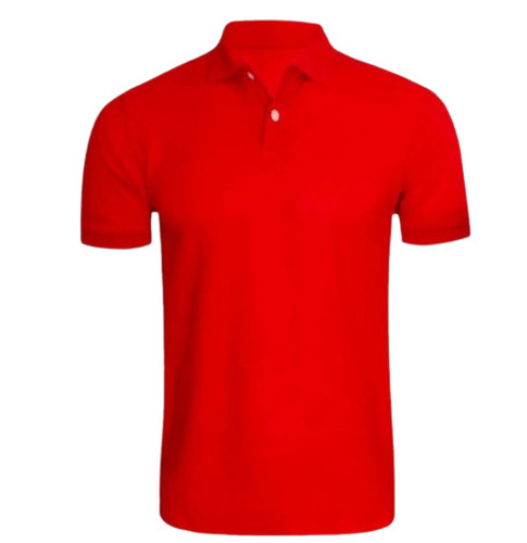 Red Cotton T-Shirts - Size S, M, L, XL | Light Weight, Breathable, 100% Pure Quality, Washable, Plain Polo Collar, Short Sleeves for Adult Male