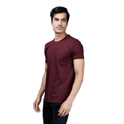 Round Neck T Shirts - 100% Cotton, 200 GSM | Light Weight, Breathable, Short Sleeves, Maroon Color, Adult Sizes S, M, L, XL