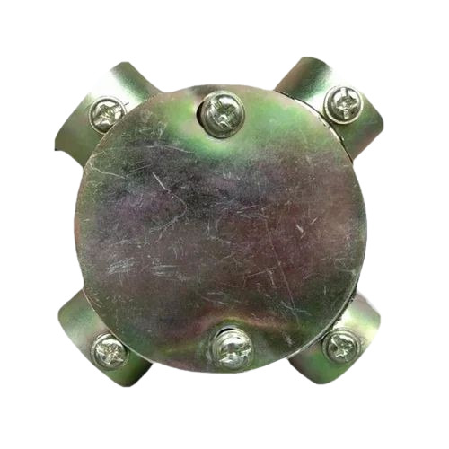 Sheet Metal Junction Box - Mild Steel, 25mm Round, Golden Polished Finish | IP55 Rated, Ceiling Mount, 4 Terminals, 0.6mm Thickness, 24mm Depth
