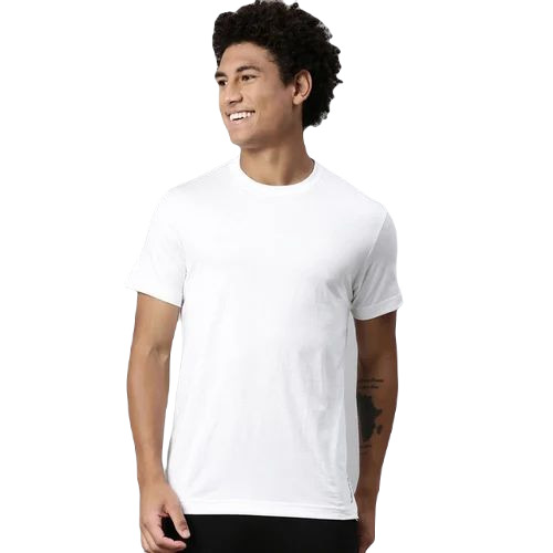 White Cotton T Shirt - Light Weight, Breathable, Very Good Quality | O-Neck, Short Sleeves, Plain Pattern, Available in Sizes S, M, L, XL