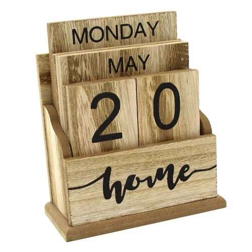 Wooden Calendar - Standard Size, Printed Design | Durable, Easy to Clean, Water Resistant