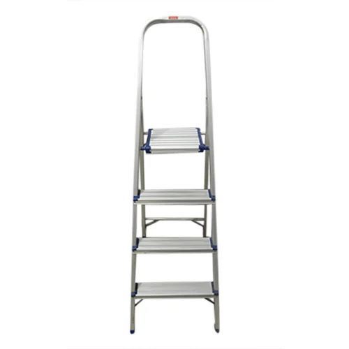 Aluminum 4 Step Ladder - Aluminium Material, Compact Size , Ergonomic Design with Secure Locking Mechanism, Rust-Resistant Finish, Easy to Carry