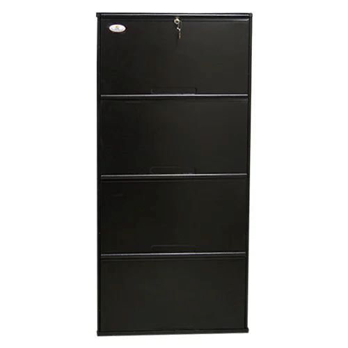 Black Four Shelf Shoe Rack
