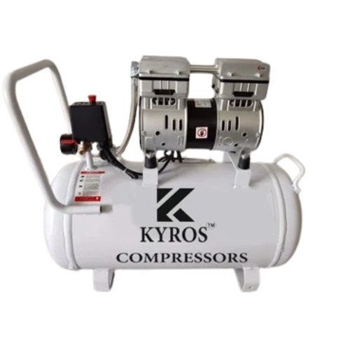 Kyros Oil-free Portable Air Compressor - 8l Capacity, 48 Db Noise Level | 110l/min Exhaust Volume, 8 Bar Max Pressure, Electric Reciprocating Design