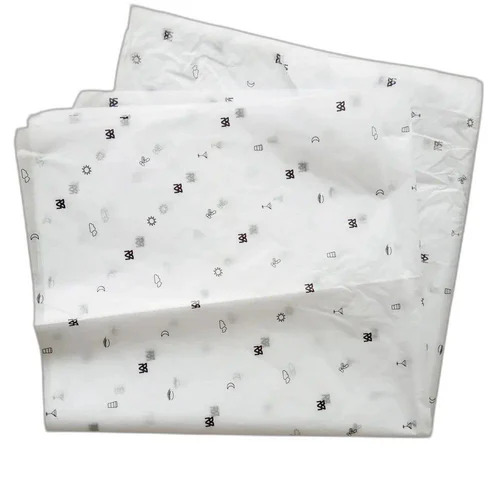 Printed Tissue Paper - Fluff Pulp, 30x30cm, White, 15 GSM, Pack of 50 Pieces | Suitable for Home Use, All Layer Application