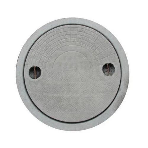 RCC Manhole Cover - Medium Duty, 600 x 600 mm, Round Shape, Grey Color | Concrete Material for Reliable Drainage Solutions