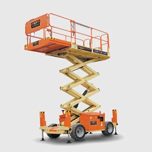 Scissor Lifts - Premium Aluminum Alloy, High Load-Bearing Capacity >1000 lbs, Adjustable Height with Hydraulic and Electric Lift, Mobile with Wheels, Anti-Slip Platform and Safety Guardrails