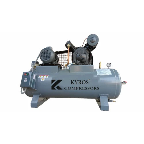 Single Stage Reciprocating Air Compressor - 5 HP Power, 225 Ltr Air Tank Capacity | Air Cooled, Synthetic Oil Lubrication, Silent Operation