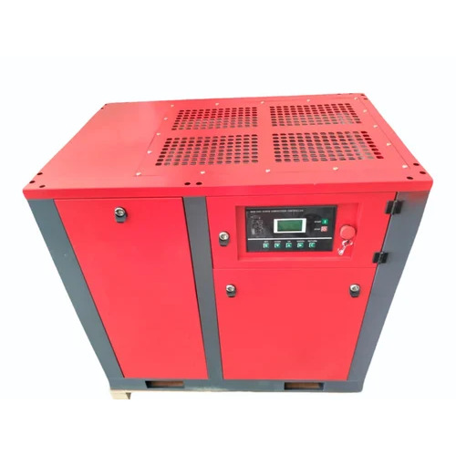 Screw Air Compressor - 20 HP, 150 cfm Maximum Flow Rate, Red Color | Single Stage, Air Cooled, 10 Bar Discharge Pressure, 60-70 dB Noise Level