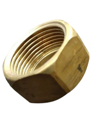 Brass Hex Nut - M8 Size, 18 mm Inner Diameter, Golden Color, Powder Coated Finish | Ideal for Hardware Fitting