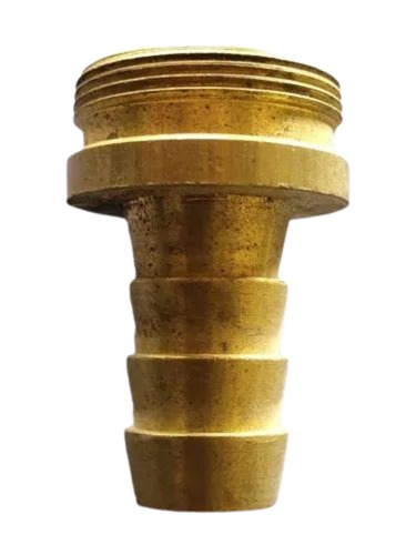 Brass Hose Nipple - Golden Polished Finish, 5 cm Length with 3 cm Head Diameter | Male Connection, Box Packaging