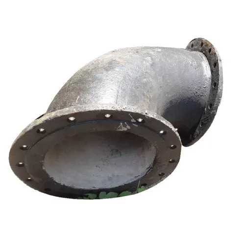 DI Double Flange Elbow Bend - Ductile & Cast Iron, 80mm to 1000mm Size, Metallic Grey Color, 90 Degree Bend